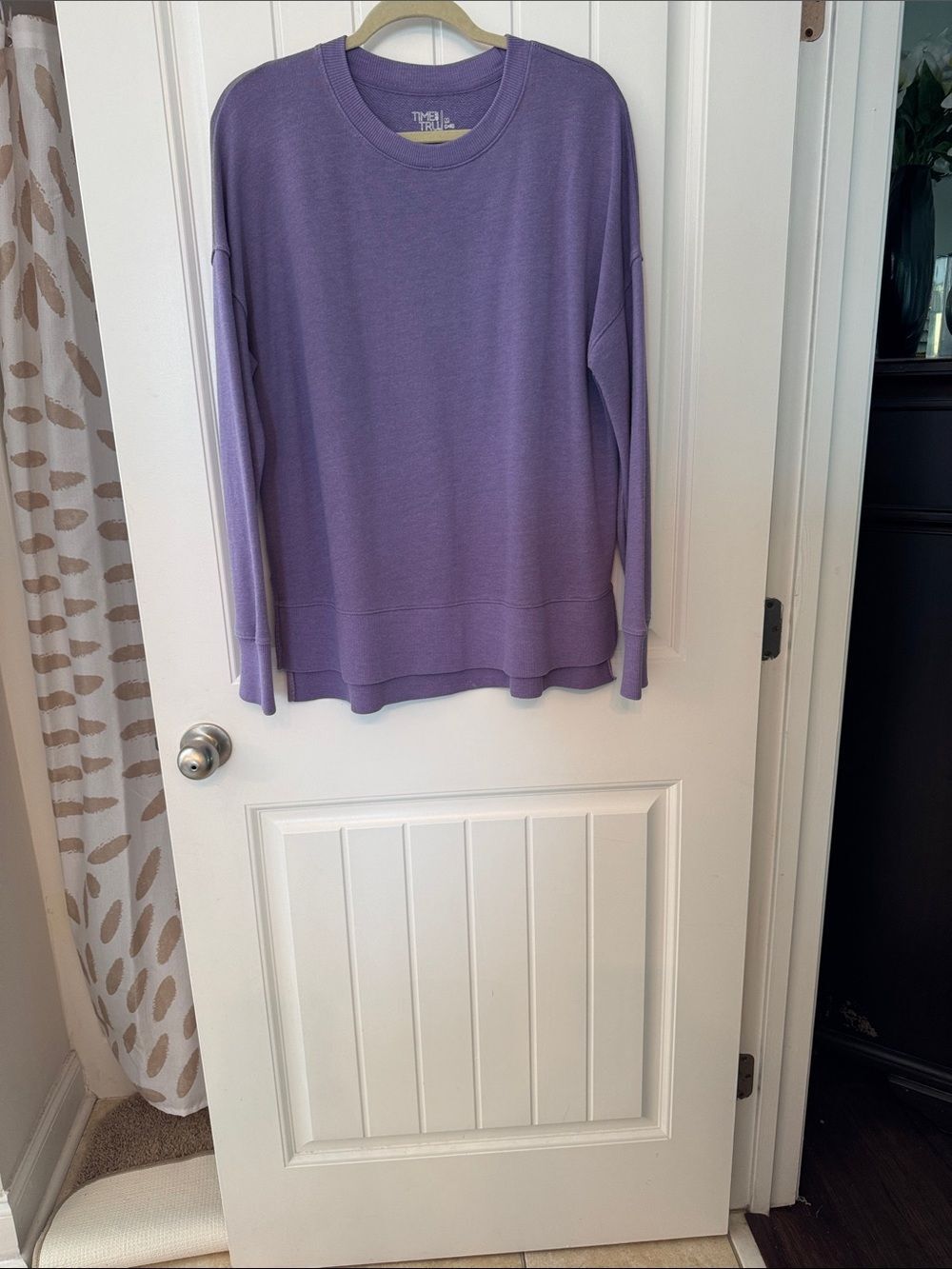 Time and Tru Purple Crewneck Pullover Sweater
